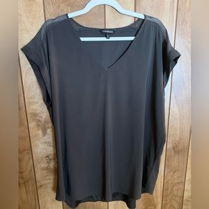 Express Charcoal Short-Sleeved Blouse